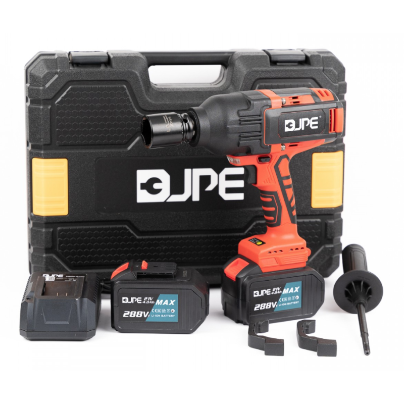 Trusa pistol de impact JPE cu 2 acumulatori 21V 4Ah 2200Nm tubulara 30mm