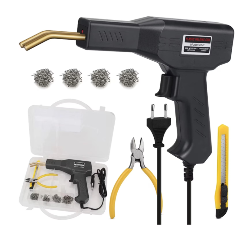 Trusa Pistol Si Capse Pentru Lipit Plastic LH50 Putere 50W Negru