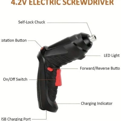 Trusa surubelnita electrica fara fir cu accesorii 1800mah maner ajustabil