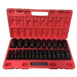 Trusa Tubulare Impact Lungi 26 Piese 1/2 10-3mm Rosu