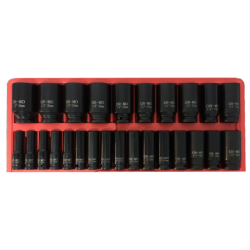 Trusa Tubulare Impact Lungi 26 Piese 1/2 10-3mm Rosu