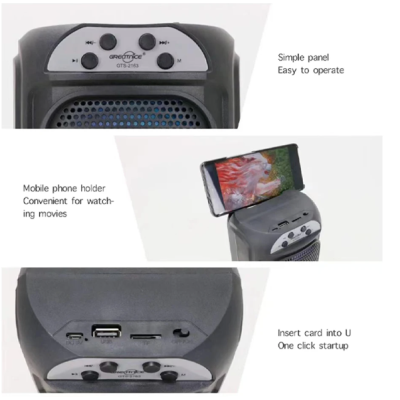 UB Boxa portabila KTS 1259 de 4 inch X 2 cu led multicolor