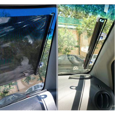 UB Parasolar auto cu ventuze retractabil NEGRU 58 cm x 125 cm