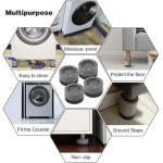 UB Set 4 picioare NEGRE tampoane anti-zgomot și antiderapante suport pentru masina de spalat BS