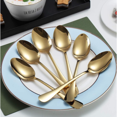 UB Set 6 linguri otel inoxidabil auriu HS