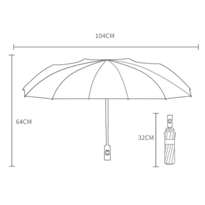 Umbrela telescopica automata NEAGRA impermeabila protective UV