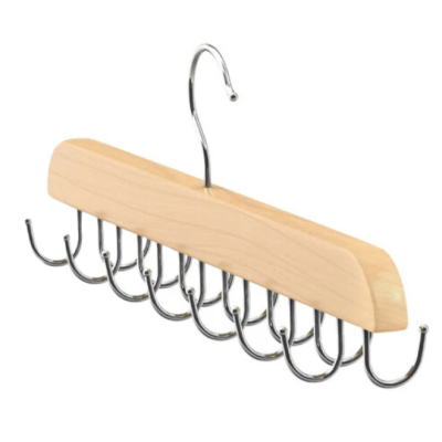 Umeras din lemn si otel cu 14 carlige rotative pentru curele 37 cm x 14 cm