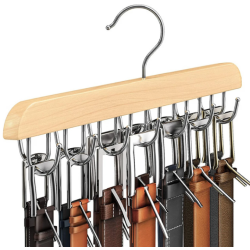 Umeras din lemn si otel cu 14 carlige rotative pentru curele 37 cm x 14 cm