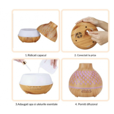 Umidificator / Difuzor de aroma Q X13 RGB si telecomanda