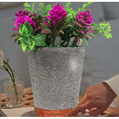 Umidificator aromaterapie in forma de ghiveci cu flori 7 culori programabil oprire automata