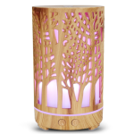 Umidificator aromaterapie ultrasunet model copac rezervor 200 ml 7 culori led lemn deschis