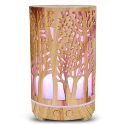 Umidificator aromaterapie ultrasunet model copac rezervor 200 ml 7 culori led lemn deschis