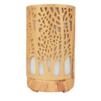 Umidificator aromaterapie ultrasunet model copac rezervor 200 ml 7 culori led lemn deschis
