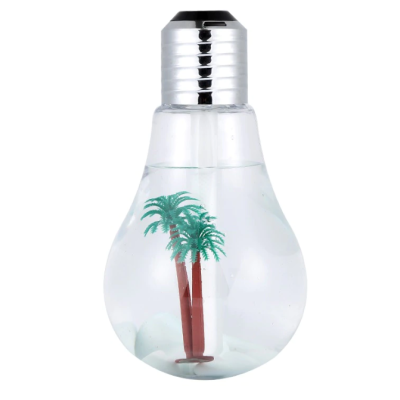 Umidificator de aer cu lampa LED - sub forma de bec cu palmier