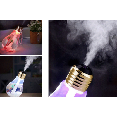 Umidificator de aer cu lampa LED - sub forma de bec cu palmier