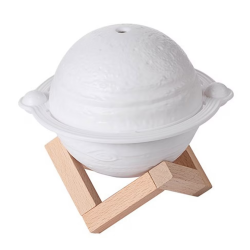 Umidificator lampa model Jupiter cu 3 moduri iluminare incarcare USB suport lemn