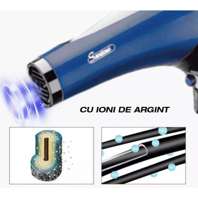 Uscator de par Andowl Q F662 putere 2200W portabil cu ioni negativi