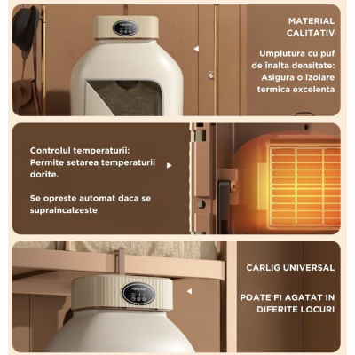 Uscator de rufe electric incorporabil 10Kg control touch screen pliabil protectie supraincalzire