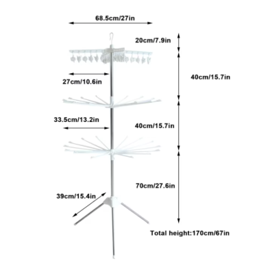 Uscator de rufe pliabil cu 3 etaje si 24 carlige SweetBaby