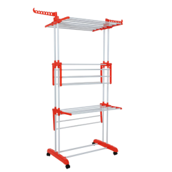 Uscator de rufe vertical pliabil cu suport de umerase Portocaliu