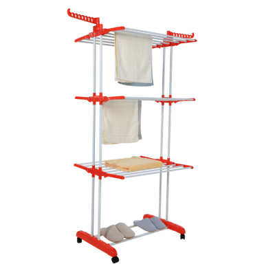 Uscator de rufe vertical pliabil cu suport de umerase Portocaliu