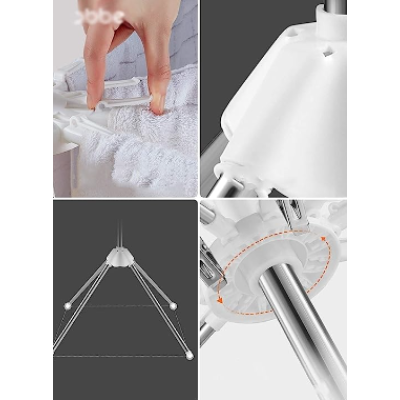 Uscator Rotativ tip Carusel ADS-1158 cu 16 Brate Rotative 170 cm  Alb