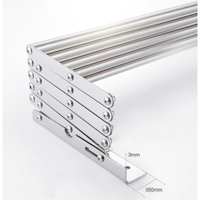 UB Uscator rufe din aluminiu retractabil cu prindere in perete si 5 bare