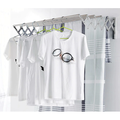 UB Uscator rufe din aluminiu retractabil cu prindere in perete si 5 bare