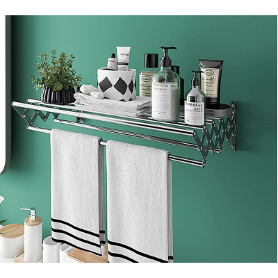 UB Uscator rufe din aluminiu retractabil cu prindere in perete si 5 bare