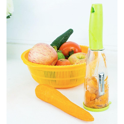 Ustensila pentru curatatul legumelor cu recipient pentru resturi