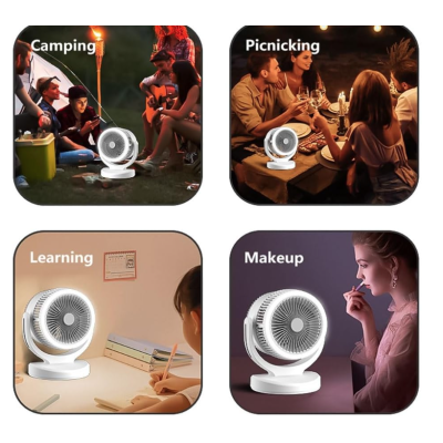 Ventilator de birou cu 3 trepte de viteza rotire 360 grade silentios