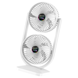 Ventilator de birou cu cap dublu silentios puternic reglabil cu 3 viteze