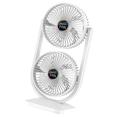 Ventilator de birou cu cap dublu silentios puternic reglabil cu 3 viteze