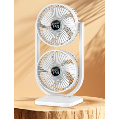 Ventilator de birou cu cap dublu silentios puternic reglabil cu 3 viteze