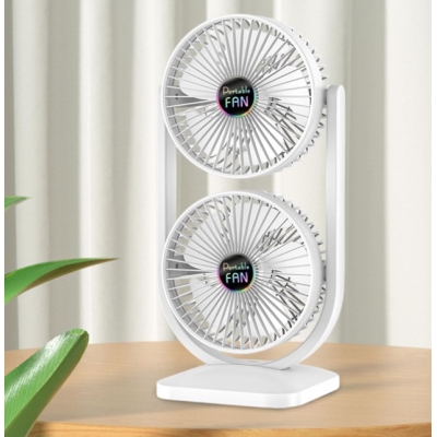 Ventilator de birou cu cap dublu silentios puternic reglabil cu 3 viteze