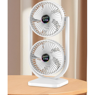 Ventilator de birou cu cap dublu silentios puternic reglabil cu 3 viteze