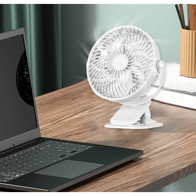 Ventilator de birou cu clema rotire 360 grade silentios