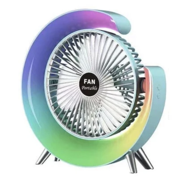 Ventilator de birou rotativ Andowl Q FS800 cu iluminare LED RGB