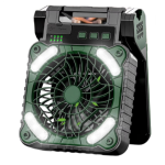Ventilator de camping cu baterie de 10400Mah solar pentru exterior cu lumina led cu 4 viteze