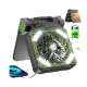Ventilator de camping cu baterie de 10400Mah solar pentru exterior cu lumina led cu 4 viteze