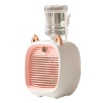 Ventilator portabil de birou cu incarcare USB si umidificare urechi pisica