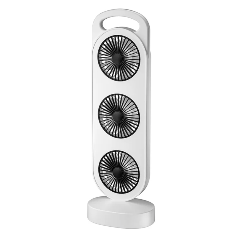 Ventilator puternic de birou reincarcabil cu design Triplu acumulator reincarcabil
