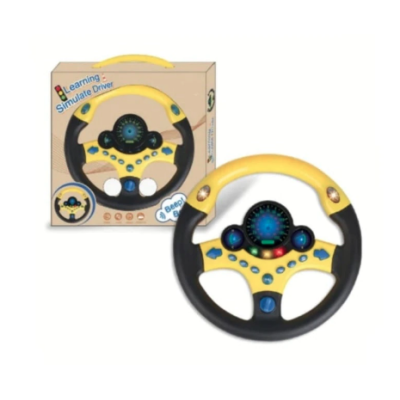 Volan interactiv cu lumini si sunete Learning Simulate Driver galben