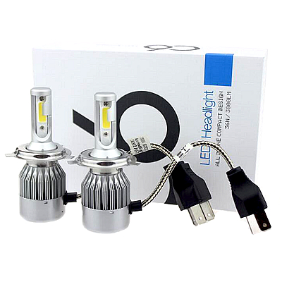Set 2 Lampi LED C6 H4 Lumina ALBA 6500K 72W/set  cu 2 faze