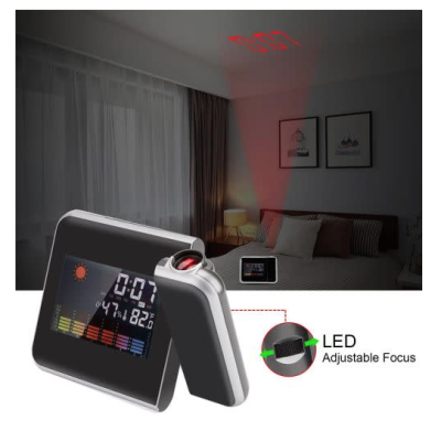 Ceas Meteo 8190 cu calendar si higrometru ce proiecteaza ora pe tavan