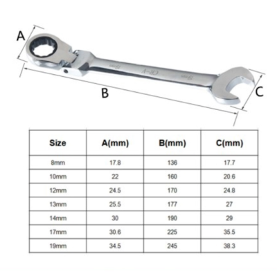 Set 7 Chei Inelare cu Clichet Duble Articulate