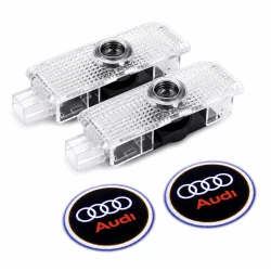 Set 2 Holograme LED cu LOGO AUDI pentru Portiere