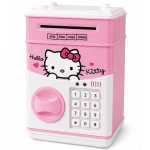 Pusculita pentru copii cu functie ATM cod pin si seif Roz/Alb Hello Kitty