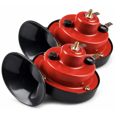 Set 2 X Claxon ROSU 12V Auto universal  