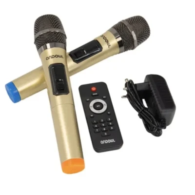 Boxa portabila Karaoke Andowl 12 MAX cu 2 microfoane Wireless bluetooth telecomanda